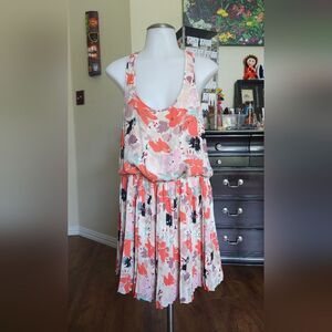 Parker Floral Mini Dress in Pink and Black